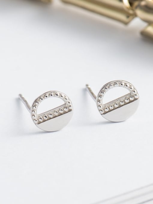 XBOX 925 Sterling Silver Rhinestone Geometric Minimalist Stud Earring 2