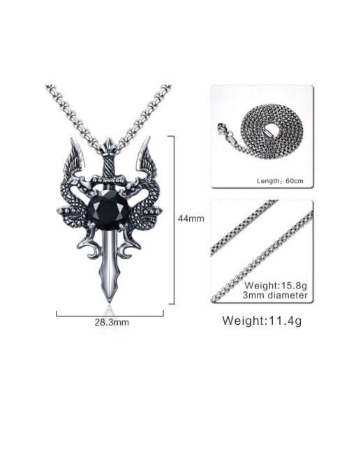 CONG Stainless steel Cubic Zirconia Irregular Vintage Necklace 1