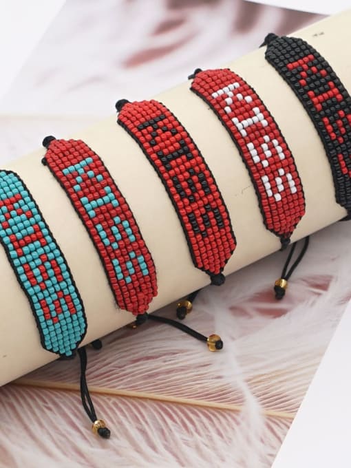 Roxi Stainless steel Bead Multi Color Geometric Bohemia Handmade Weave Bracelet