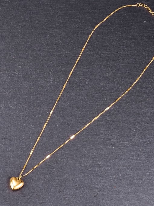 A TEEM Titanium smooth Heart Minimalist Necklace 2