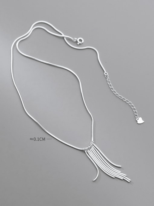 Rosh 925 Sterling Silver Tassel Minimalist Necklace 2