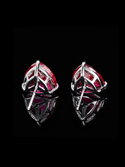 ROSS Brass Cubic Zirconia Triangle Minimalist Cluster Earring 2