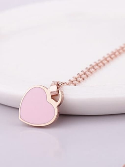 A TEEM Titanium Simple heart Necklace 1