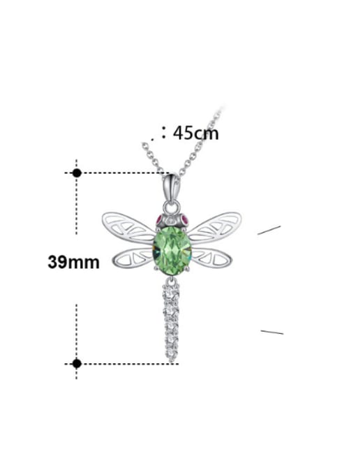RINNTIN 925 Sterling Silver Cubic Zirconia Dragonfly Minimalist Necklace 3