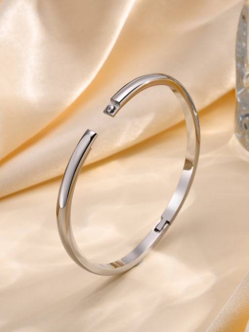 CONG Stainless steel Round Minimalist Band Bangle 2