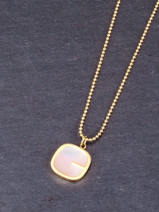 A TEEM Titanium Shell Square Minimalist Necklace 4