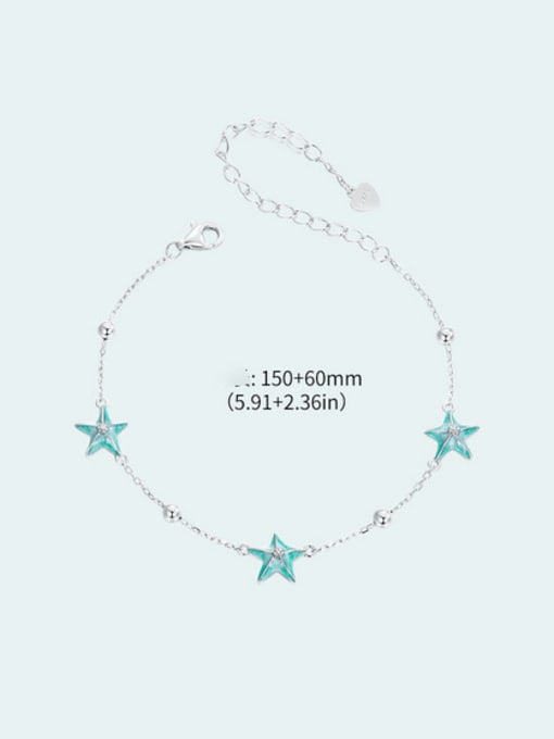 Jare 925 Sterling Silver Enamel Sea Star Minimalist Link Bracelet 2