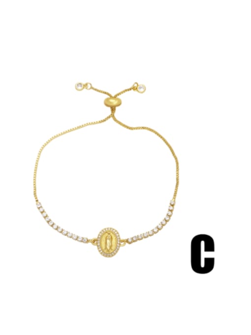 CC Brass Cubic Zirconia Cross Vintage Adjustable Bracelet 3