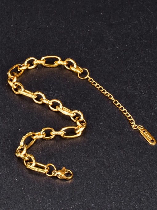A TEEM Titanium Steel Irregular Vintage Link Bracelet 2
