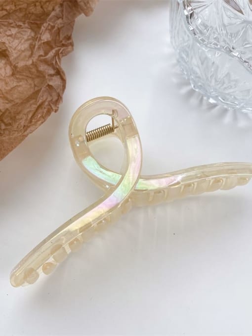 Colorful light yellow 12.6cm Trend Geometric Alloy Resin Multi Color Jaw Hair Claw
