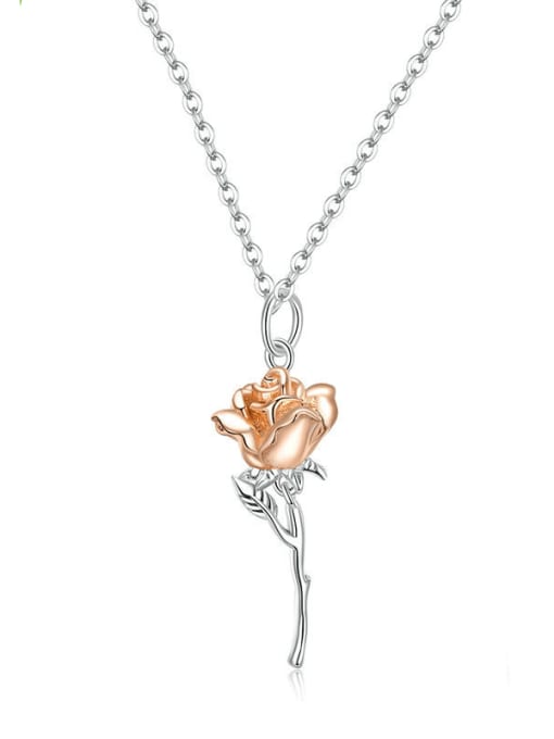 Jare 925 Sterling Silver Flower Dainty Necklace