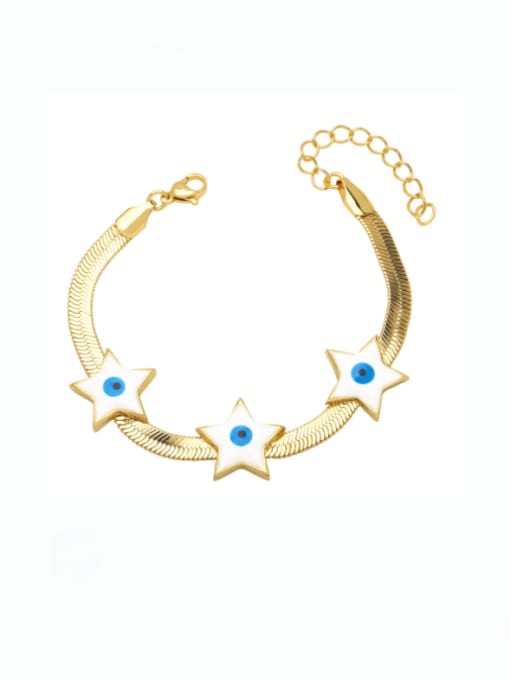 five-pointed star Brass Enamel Evil Eye Minimalist Bracelet