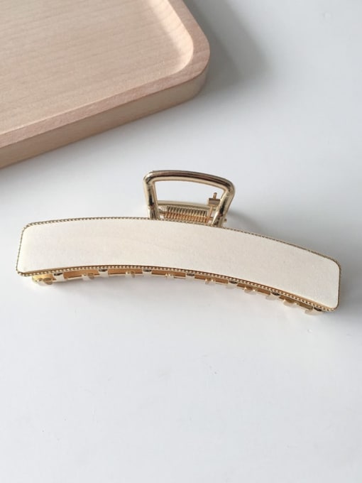 White wood 10.3cm Cellulose Acetate Vintage Geometric Alloy Jaw Hair Claw