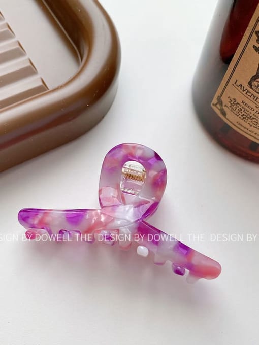 Brilliant purple 6.3cm Cellulose Acetate Artisan Geometric Alloy Multi Color Jaw Hair Claw