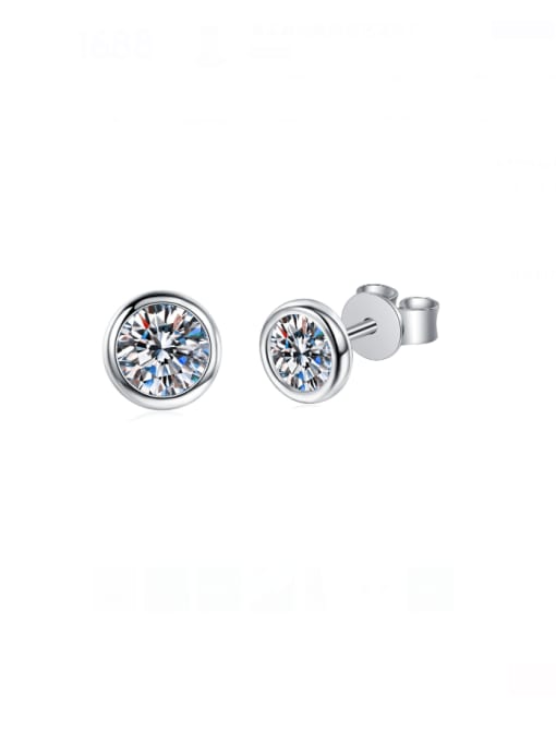 MOISS 925 Sterling Silver Moissanite Geometric Dainty Stud Earring 0