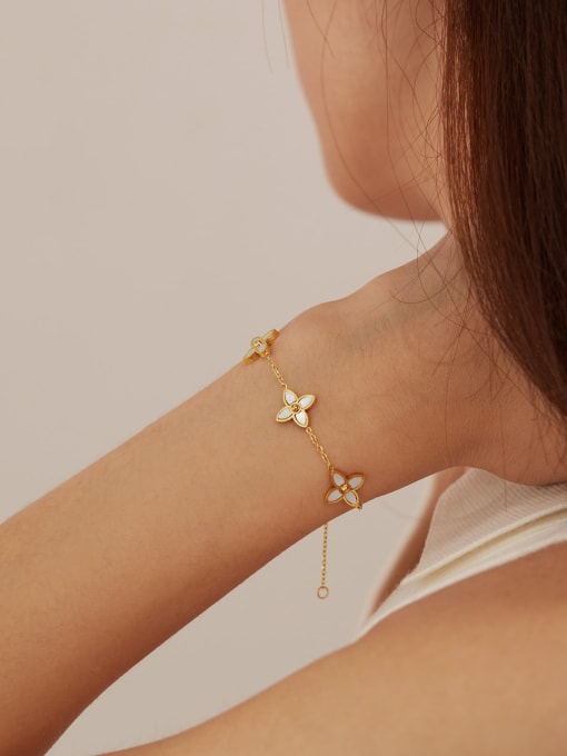 Open Sky Titanium Steel Shell Butterfly Minimalist Link Bracelet 1