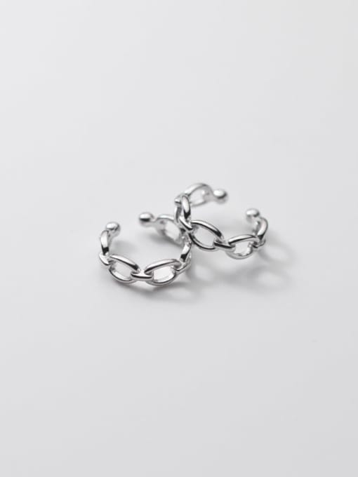 Rosh 925 Sterling Silver Cubic Zirconia Geometric Minimalist Clip Earring 2