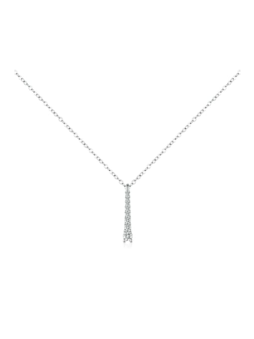 silver 925 Sterling Silver Moissanite Irregular Dainty Necklace