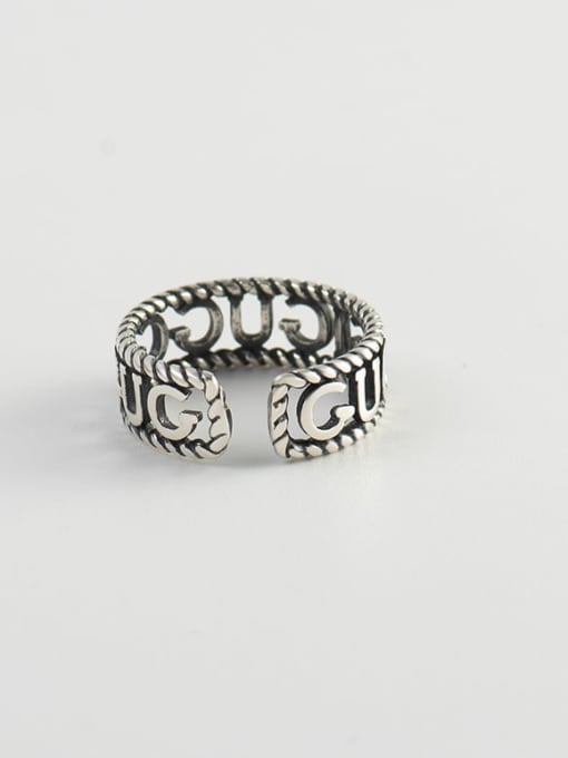 XBOX 925 Sterling Silver  Vintage Twisted English double layer Stackable Ring 3