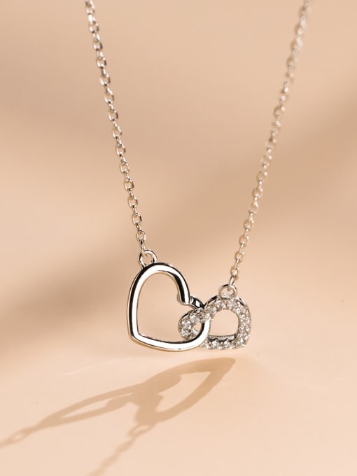 Rosh 925 Sterling Silver Heart Minimalist Necklace 2