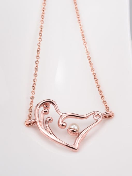 A TEEM Titanium Hollow heart Minimalist pendant Necklace