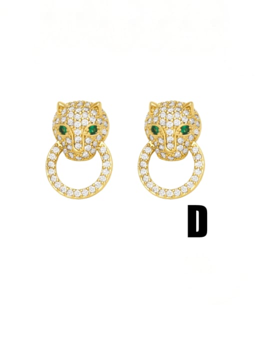 CC Brass Cubic Zirconia Pentagram Cute Stud Earring 3