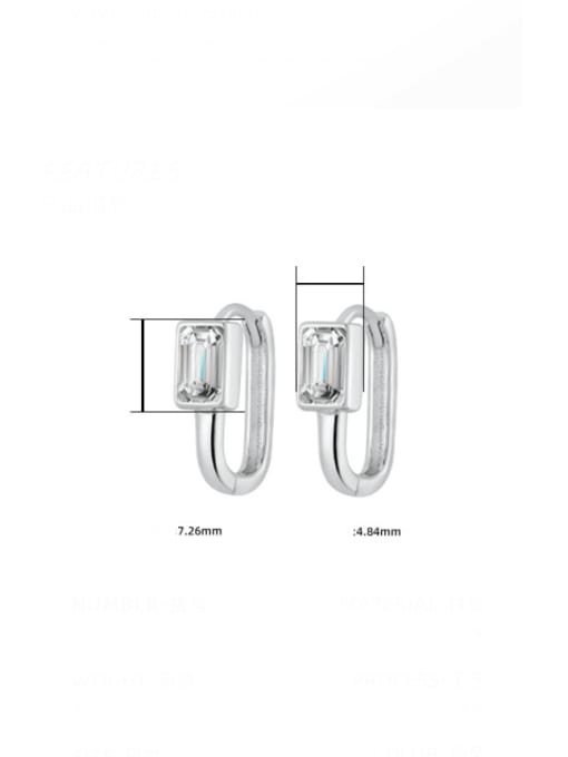 XBOX 925 Sterling Silver Cubic Zirconia Geometric Minimalist Stud Earring 2
