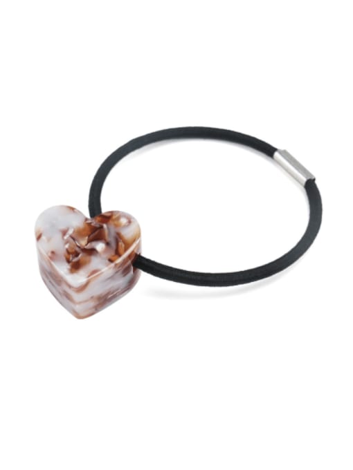 Brownish white Cellulose Acetate Minimalist Heart Hair Rope