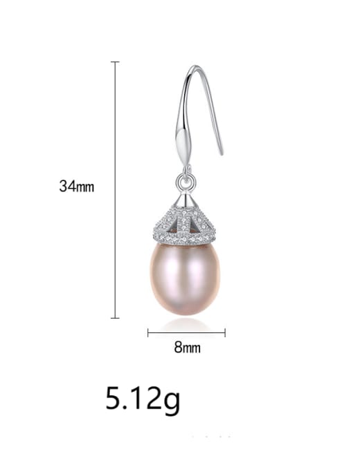 CCUI 925 Sterling Silver Freshwater Pearl Multi Color Water Drop Minimalist Hook Earring 4