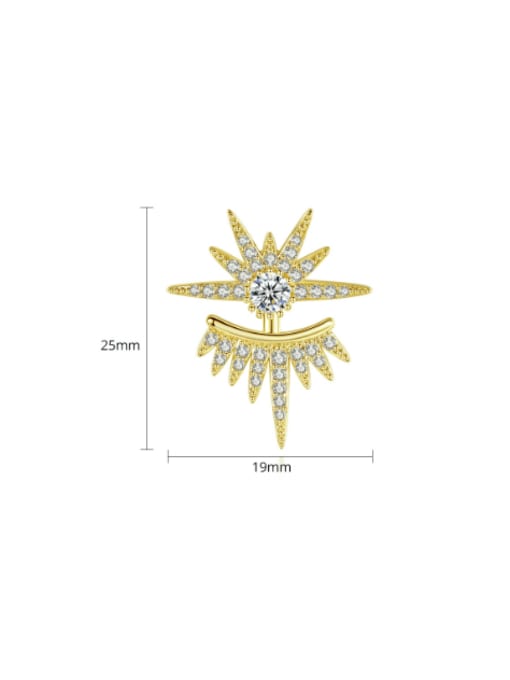 BLING SU Brass Cubic Zirconia Star Luxury Stud Earring 2