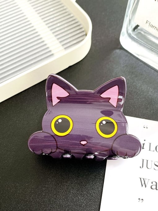 Purple Cat 6.7cm Acrylic Trend Icon Alloy Jaw Hair Claw