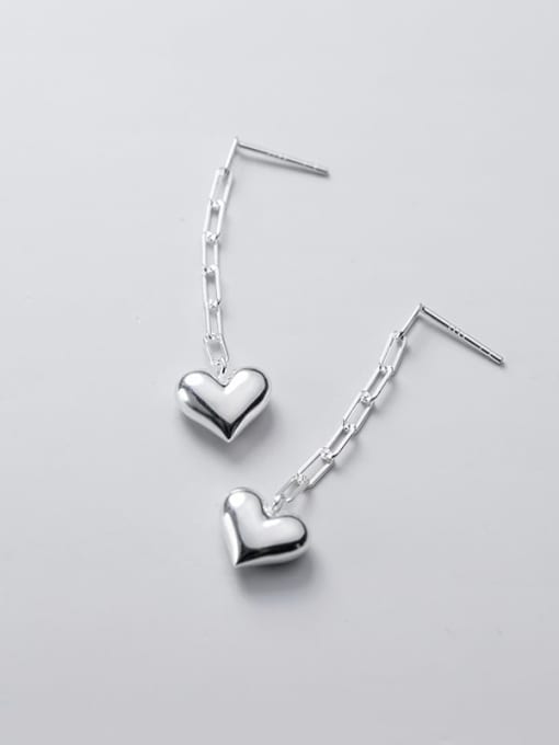 Rosh 925 Sterling Silver Heart Minimalist Drop Earring 2