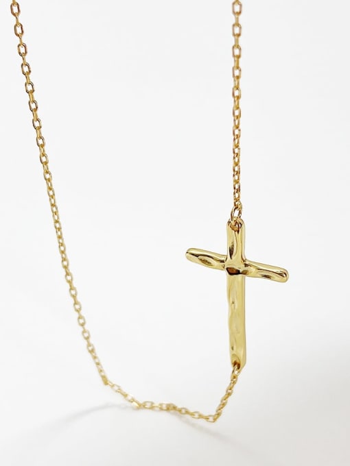 Boomer Cat 925 Sterling Silver Cross Minimalist Necklace 2