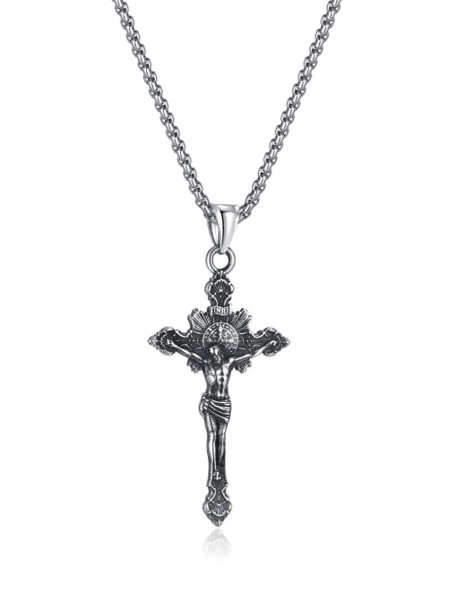 GX2256  Single Pendant without Chain Titanium Steel Cross Hip Hop Regligious Necklace