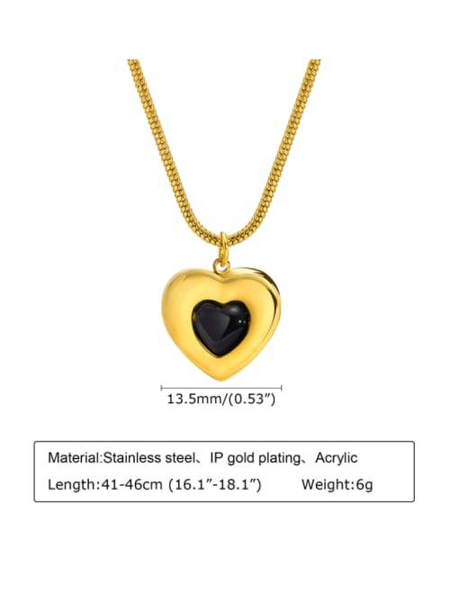 CONG Stainless steel Acrylic Heart Minimalist Necklace 2