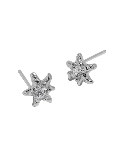DAKA 925 Sterling Silver Rhinestone Star Minimalist Stud Earring 3