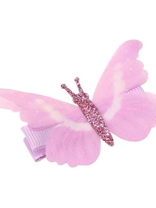 10 Alloy Fabric Cute Butterfly  Multi Color Hair Barrette