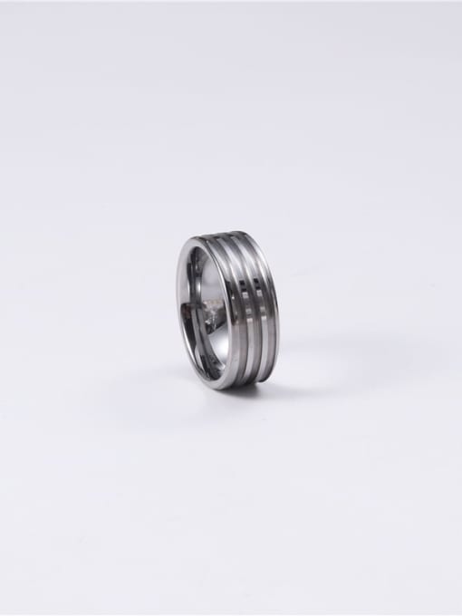 GROSE Titanium With Gun Plated Simplistic Irregular Band Rings 2