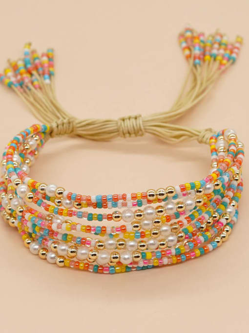 MG B220011A Glass beads Multi Color Bohemia Handmade Beaded Bracelet