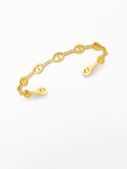 A Brass Cubic Zirconia Smiley Vintage Bracelet