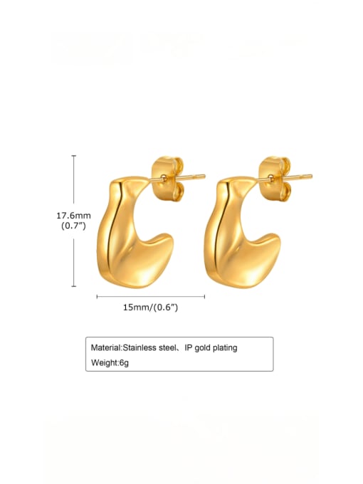 gold Stainless steel Geometric Minimalist Stud Earring