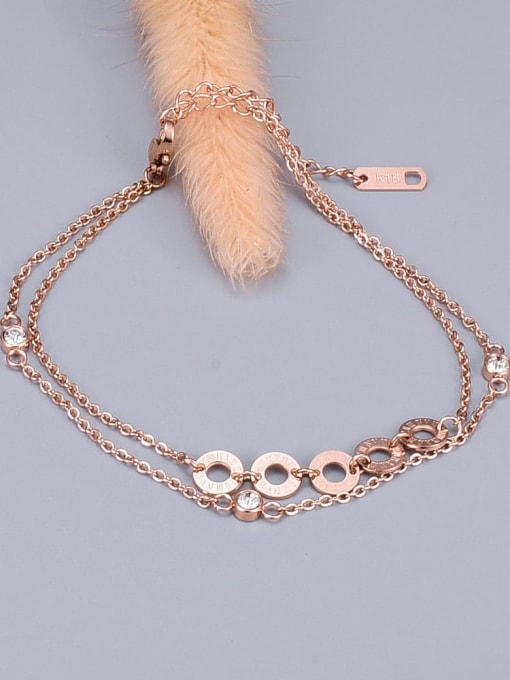 A TEEM Hollow Round Double classic Anklet
