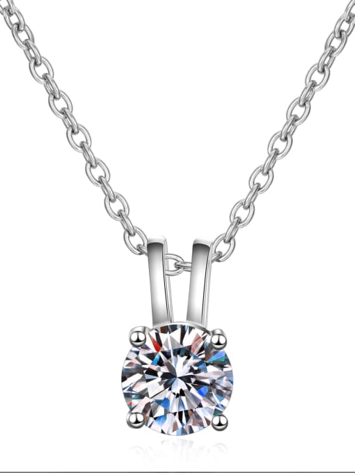 MOISS Sterling Silver Moissanite Square Dainty Necklace 3