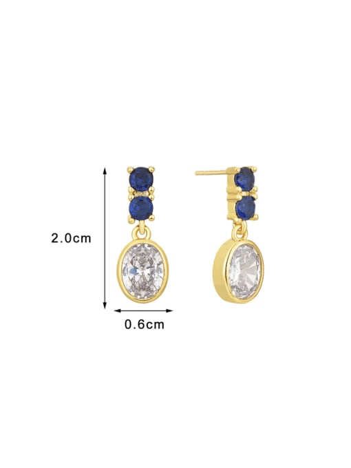 CHARME Brass Cubic Zirconia Geometric Minimalist Drop Earring 2