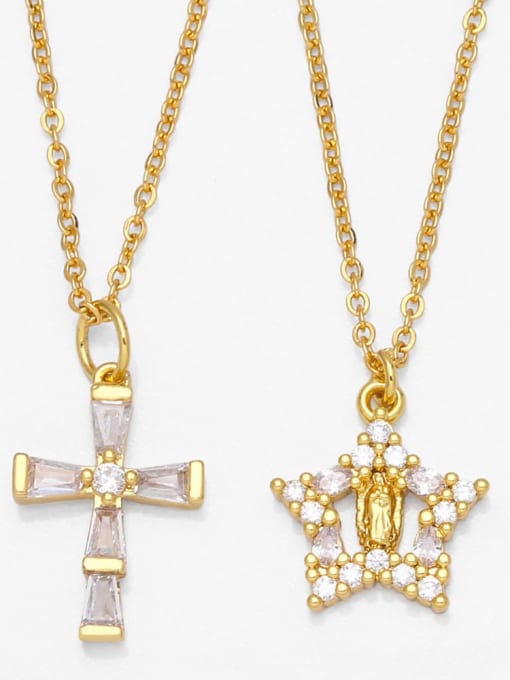 CC Brass Cubic Zirconia Locket Vintage Cross Pendant Necklace 0