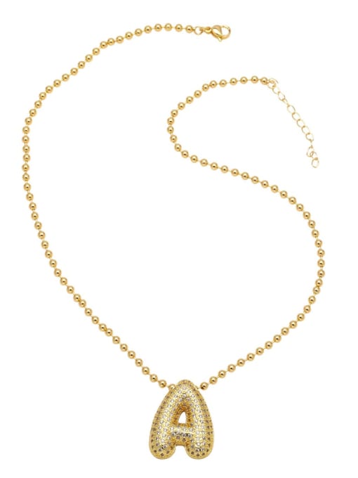 CC Brass Cubic Zirconia Letter Vintage Necklace 3