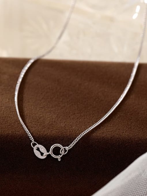NS1063 【 Platinum 40cm 】 925 Sterling Silver Irregular Minimalist Necklace
