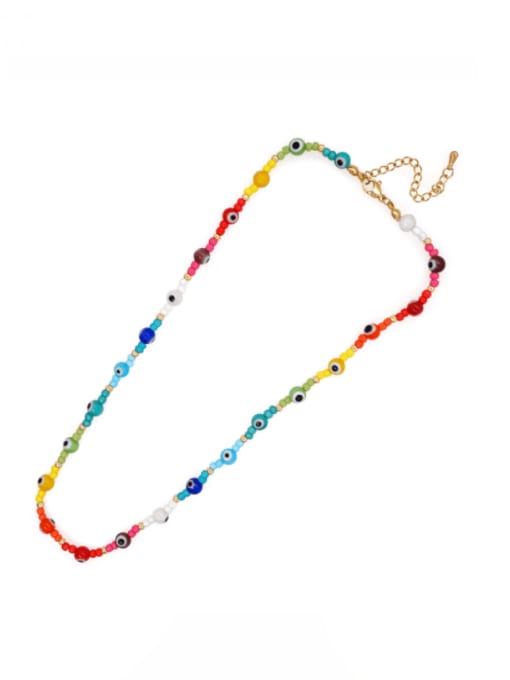 Roxi Miyuki Millet Bead Multi Color Evil Eye Bohemia Handmade Beaded Necklace