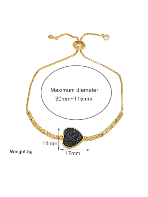 black Brass Heart Vintage Adjustable Bracelet