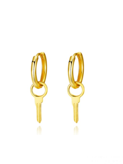 Boomer Cat Sterling Silver 18K-Gold Key ear studs (ONLY ONE PCS)